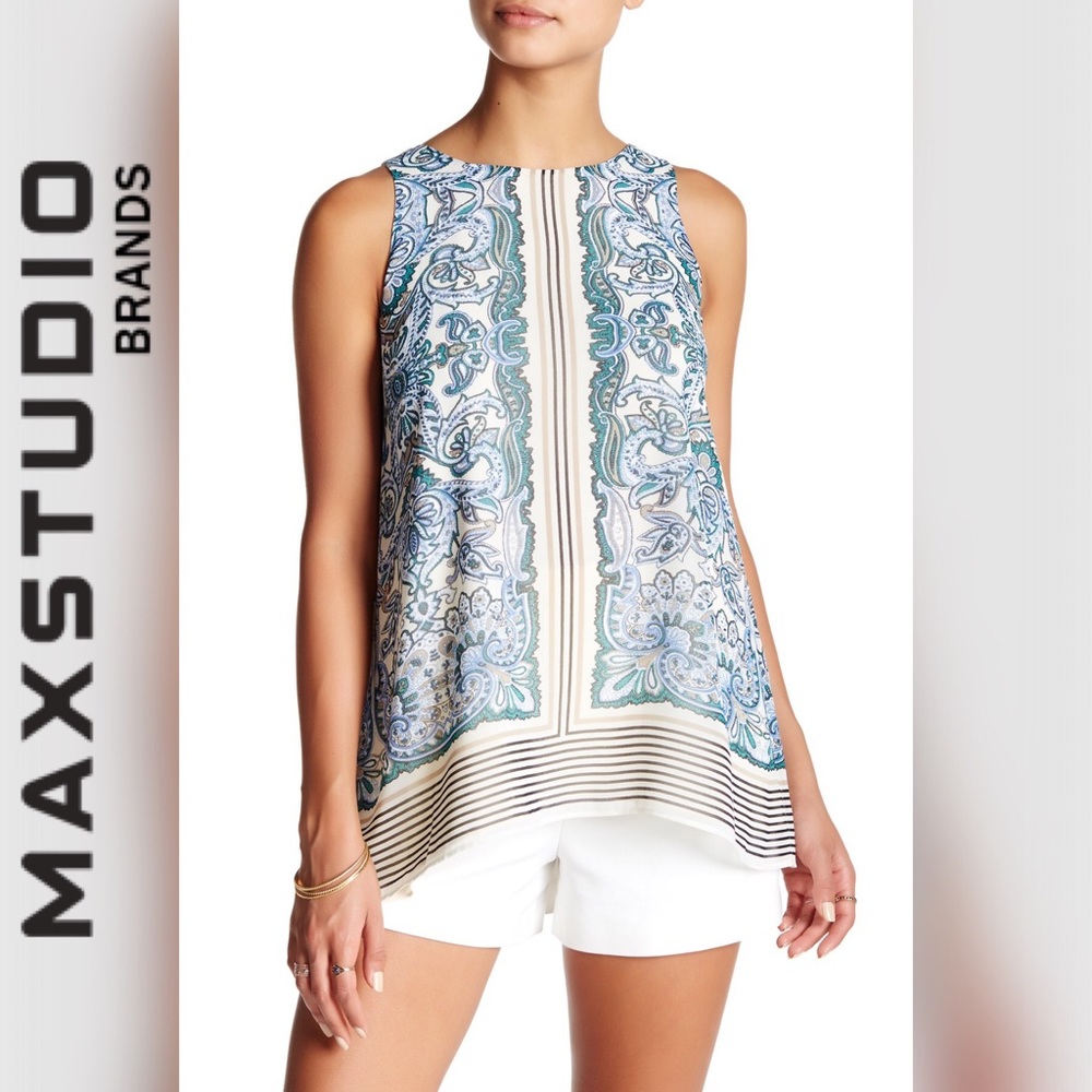 Max Studio – Sleeveless A-Line Trapeze Blouse